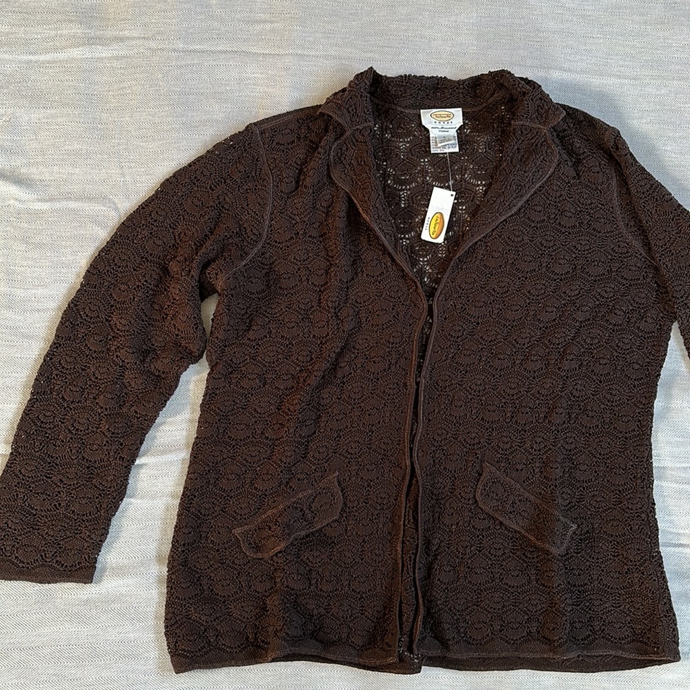 Talbots elegant crocheted sweater. NWT - Picture 2 of 8